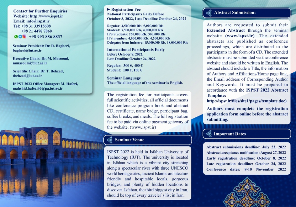 15th International Seminar on Polymer Science and Technology